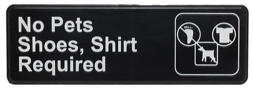 Thunder Group PLIS9319BK 9" x 3" White Information Symbol Sign
