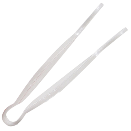 Thunder Group PLFTG009CL 9" Clear Polycarbonate Flat Grip Serving Tongs