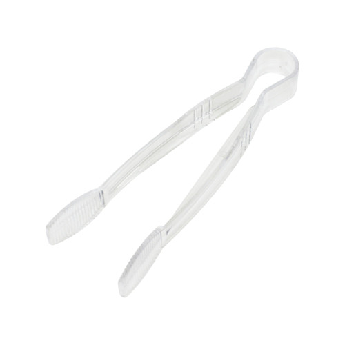 Thunder Group PLFTG009CL 9" Clear Polycarbonate Flat Grip Serving Tongs