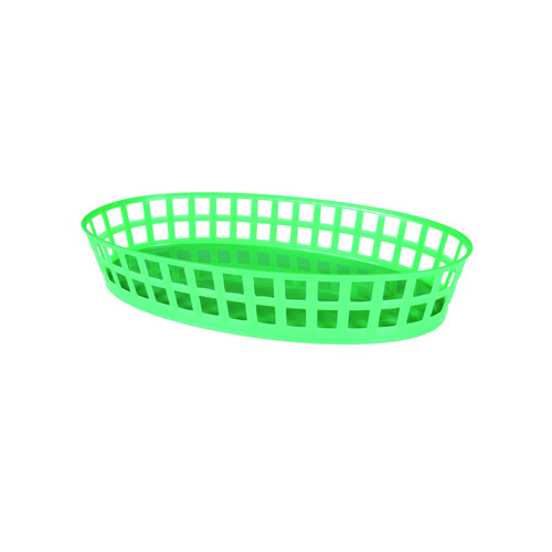 Thunder Group PLBK912G Green Oval Polypropylene Fast Food Basket