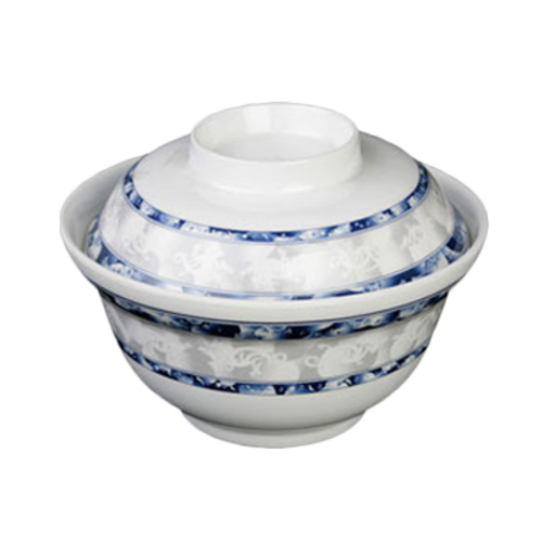 Thunder Group 3201DL 20 Oz. Melamine Blue Dragon Round Noodle Bowl