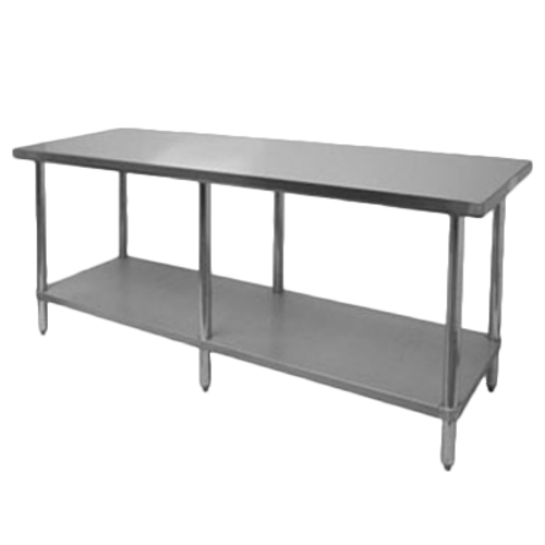 Thunder Group SLWT42496F 96" W x 24" D Galvanized Steel 18 Gauge Work Table