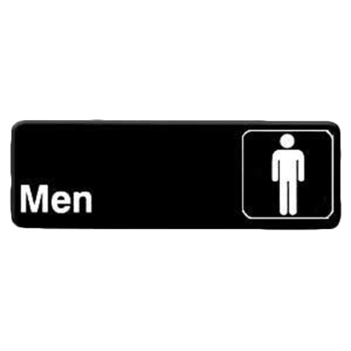 Thunder Group PLIS9313BK 9" x 3" White Information Symbol Sign