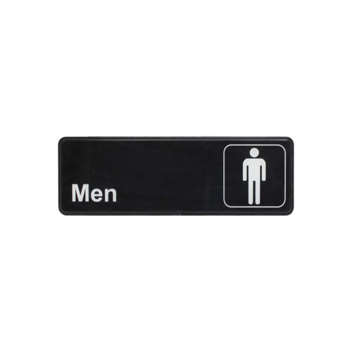 Thunder Group PLIS9313BK 9" x 3" White Information Symbol Sign