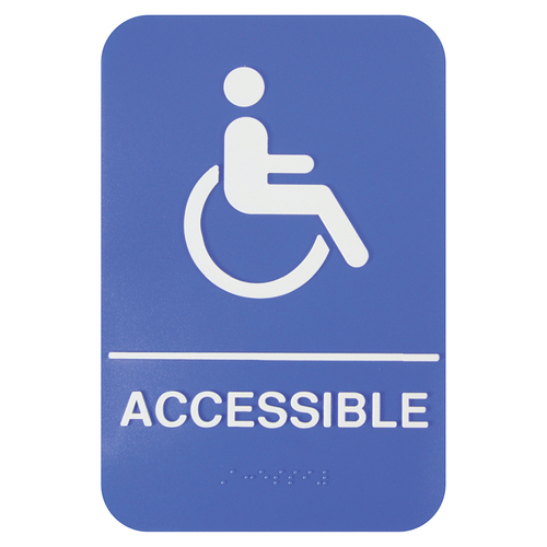 Thunder Group PLIS6959BL 6" W x 9" H "Accessible" Information Symbol Sign