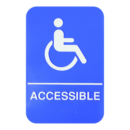 Thunder Group PLIS6959BL 6" W x 9" H "Accessible" Information Symbol Sign