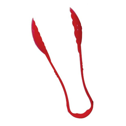 Thunder Group PLSGTG006RD 6" Red Polycarbonate Scallop Serving Tongs