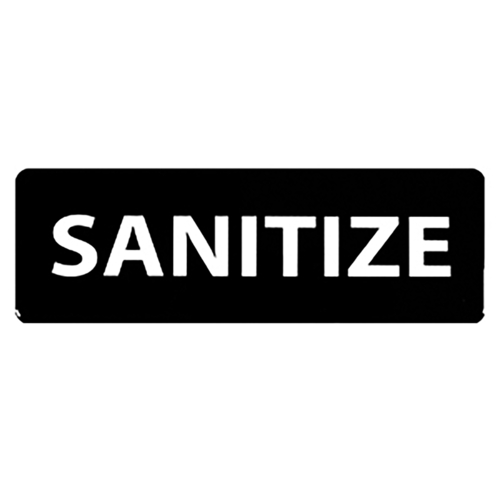 Thunder Group PLIS9340BK 9" W x 3" H "Sanitize" Information Symbol Sign
