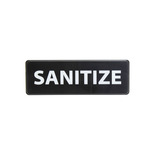 Thunder Group PLIS9340BK 9" W x 3" H "Sanitize" Information Symbol Sign