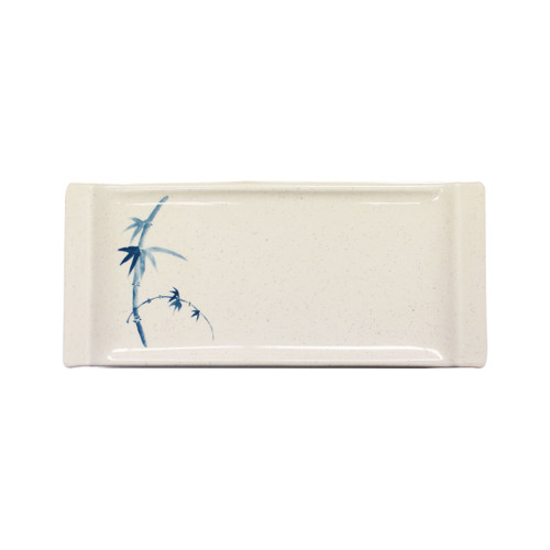 Thunder Group 1501BB 8.5" W x 3.75" D Blue Bamboo Melamine Rectangular Serving Plate