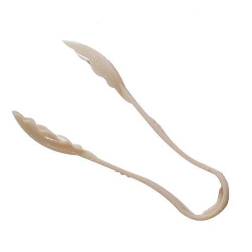Thunder Group PLSGTG006BG 6" Beige Polycarbonate Scallop Serving Tongs