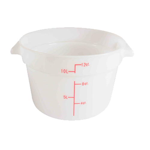 Thunder Group PLRFT312PP 12 Qt. White Round Polypropylene Food Storage Container