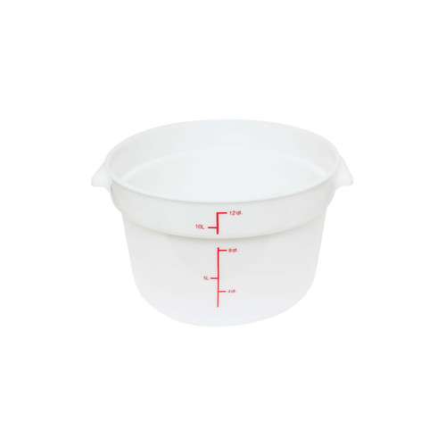 Thunder Group PLRFT312PP 12 Qt. White Round Polypropylene Food Storage Container