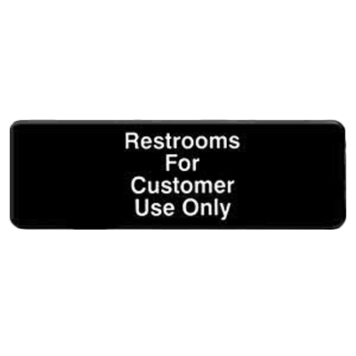 Thunder Group PLIS9321BK 9" x 3" White Information Symbol Sign