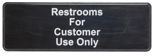 Thunder Group PLIS9321BK 9" x 3" White Information Symbol Sign