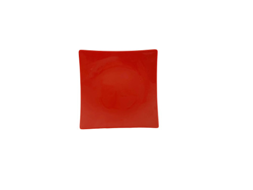 Thunder Group 24007PR 7.38" x 7.38" Pure Red Square Melamine Classic Plate