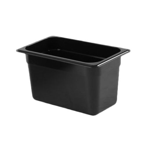 Thunder Group PLPA8146BK 1/4 Size Black Polycarbonate Food Pan