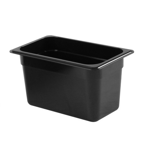 Thunder Group PLPA8146BK 1/4 Size Black Polycarbonate Food Pan