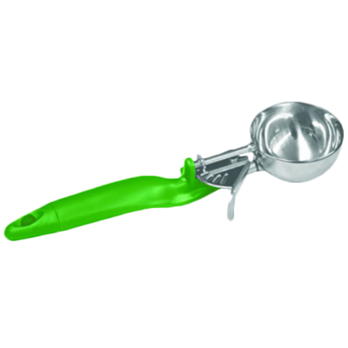 Thunder Group SLDS012L 2.67 Oz. Green Stainless Steel Ergonomic Handle #12 Lever Disher