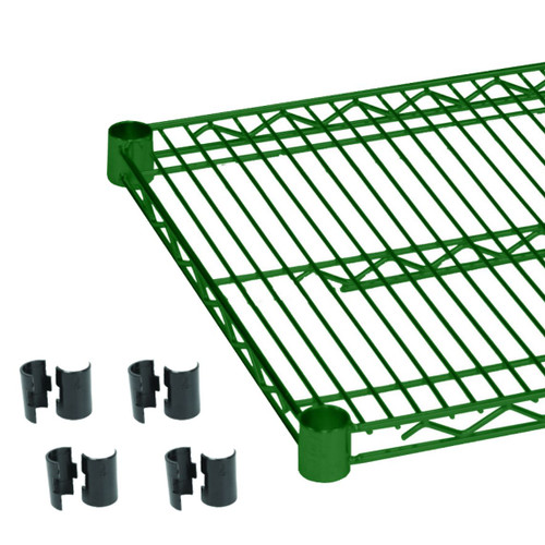 Thunder Group CMEP2172 72" W x 21" Green Epoxy Coated Heavy Duty Wire Shelving