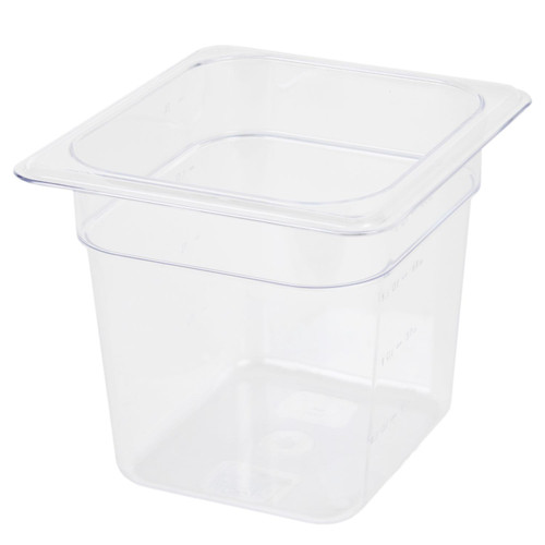 Thunder Group PLPA8166 1/6 Size Clear Polycarbonate 6" Deep Food Pan