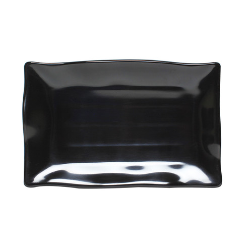 Thunder Group 24120BK 11.25" x 7.25" Black Rectangular Melamine Classic Plate