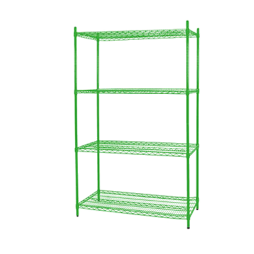 Thunder Group CMEP2472 72" W x 24" D Green Epoxy Coated Heavy Duty Wire Shelving