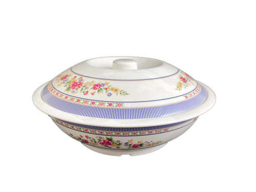 Thunder Group 8011AR 80 Oz. Melamine Rose with Lid Serving Bowl