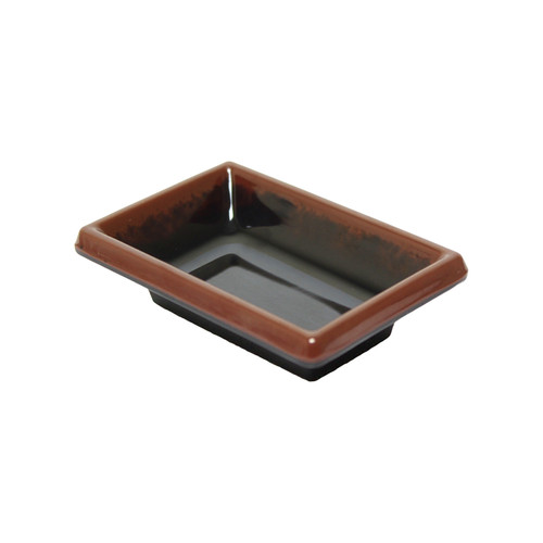 Thunder Group 1901TM 2 Oz. Melamine Rectangular Tenmoku Sauce Dish