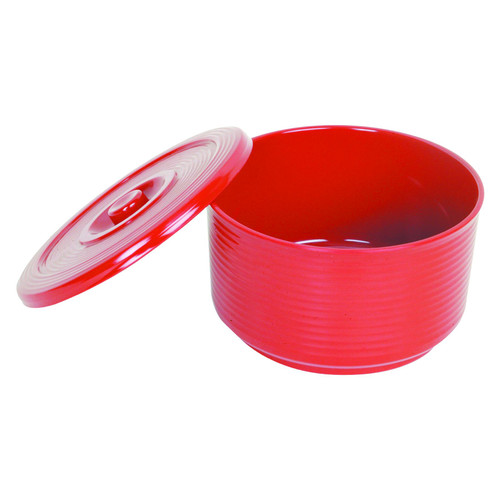 Thunder Group P-222 72 Oz. Red Plastic without Handle Rice Container with Lid