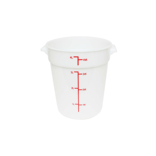 Thunder Group PLRFT304PP 4 Qt. White Round Polypropylene Food Storage Container