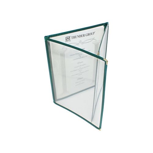 Thunder Group PLMENU-3GR 8.5" W x 11" D Green Plastic Laminated Triple-Fold Menu Cover