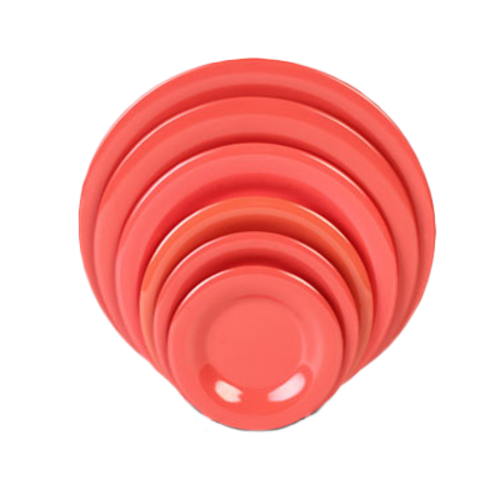 Thunder Group CR005RD 5.5" Dia. Orange Melamine Round Wide Rim Plate