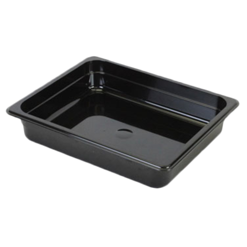 Thunder Group PLPA8122BK 1/2 Size Black Polycarbonate Food Pan