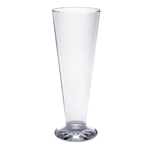 Thunder Group PLTHPS013C 13 Oz. Clear Polycarbonate Starburst Base Pilsner Glass