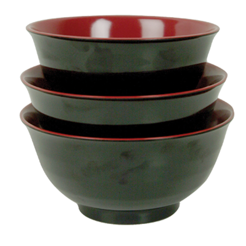 Thunder Group 5565JBR 28 Oz. Two Tone Melamine Round Donburi or Soba Soup Bowl