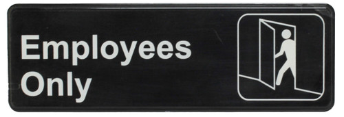 Thunder Group PLIS9304BK 9" x 3" White Information Symbol Sign