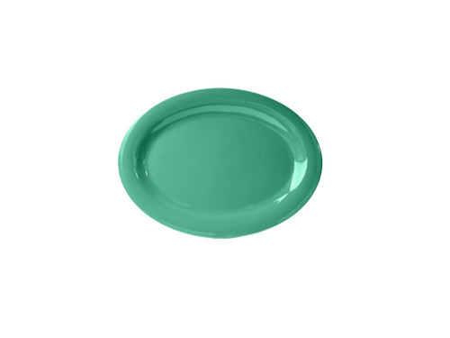 Thunder Group CR212GR 12" W x 9" D Green Melamine Oval Platter