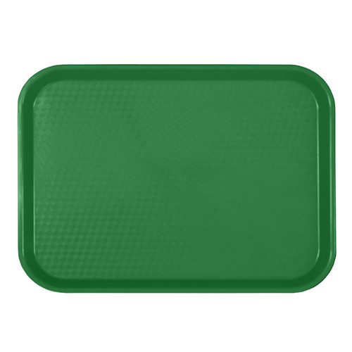 Thunder Group PLFFT1014GR 10.5" W x 13.63" D Green Polypropylene Rectangular Fast Food Tray