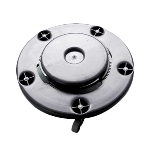 Thunder Group PLTCD005 18" x 6" Black Plastic Trash Can Dolly