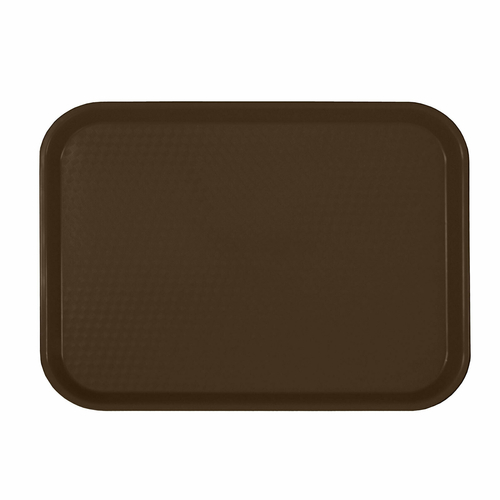 Thunder Group PLFFT1418BR 14" W x 17.75" D Brown Polypropylene Rectangular Fast Food Tray