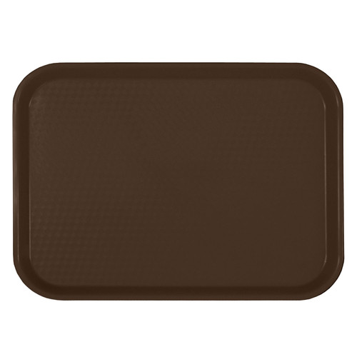 Thunder Group PLFFT1418BR 14" W x 17.75" D Brown Polypropylene Rectangular Fast Food Tray