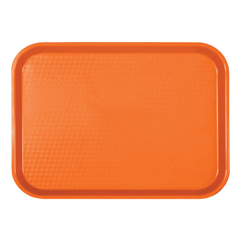 Thunder Group PLFFT1014RR 10.5" W x 13.63" D Orange Polypropylene Rectangular Fast Food Tray