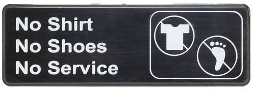 Thunder Group PLIS9330BK 9" x 3" White Information Symbol Sign
