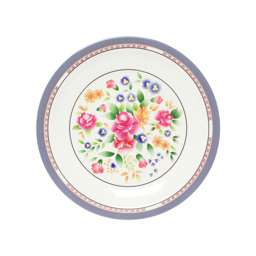 Thunder Group 1015AR 14.38" Dia. Melamine Rose Round Plate