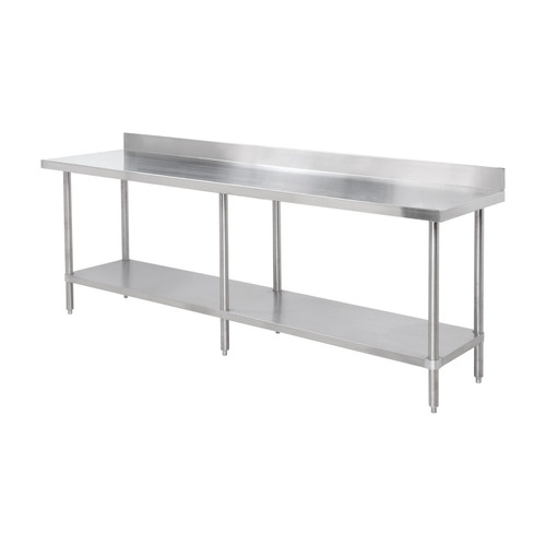 Thunder Group SLWT42496F4 96" W x 24" D Galvanized Steel 18 Gauge Work Table