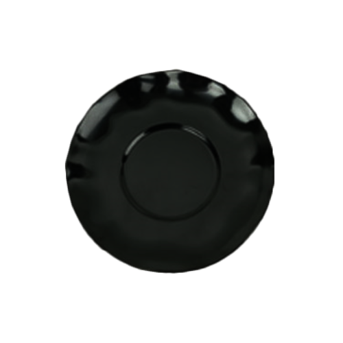 Thunder Group RF1065BW 6.5" Dia. Black Pearl Melamine Scallop Edge Saucer