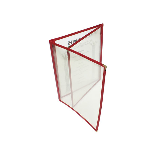 Thunder Group PLMENU-3MA 8.5" W x 11" D Maroon Plastic Laminated Triple-Fold Menu Cover