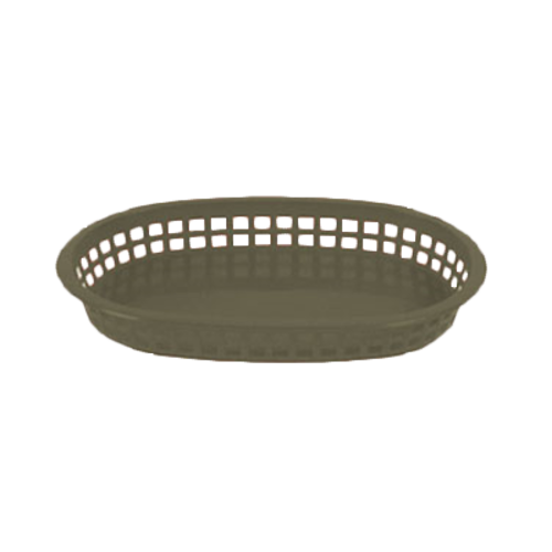 Thunder Group PLBK1034B 10.75" Dia. Brown Polypropylene Oblong Fast Food Basket