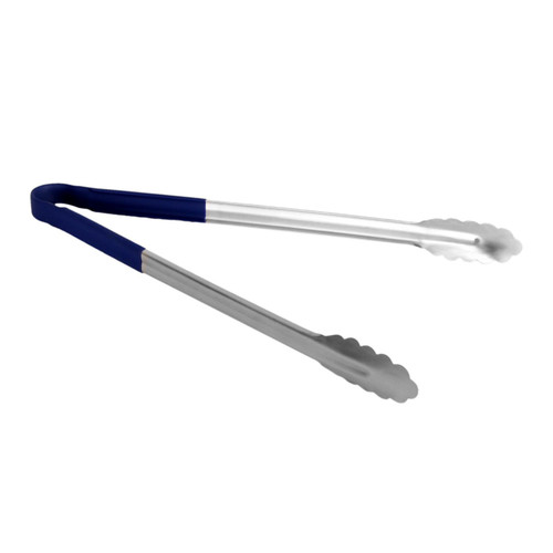 Thunder Group SLTG816B 16" L Blue Stainless Steel One-Piece Utility Tongs